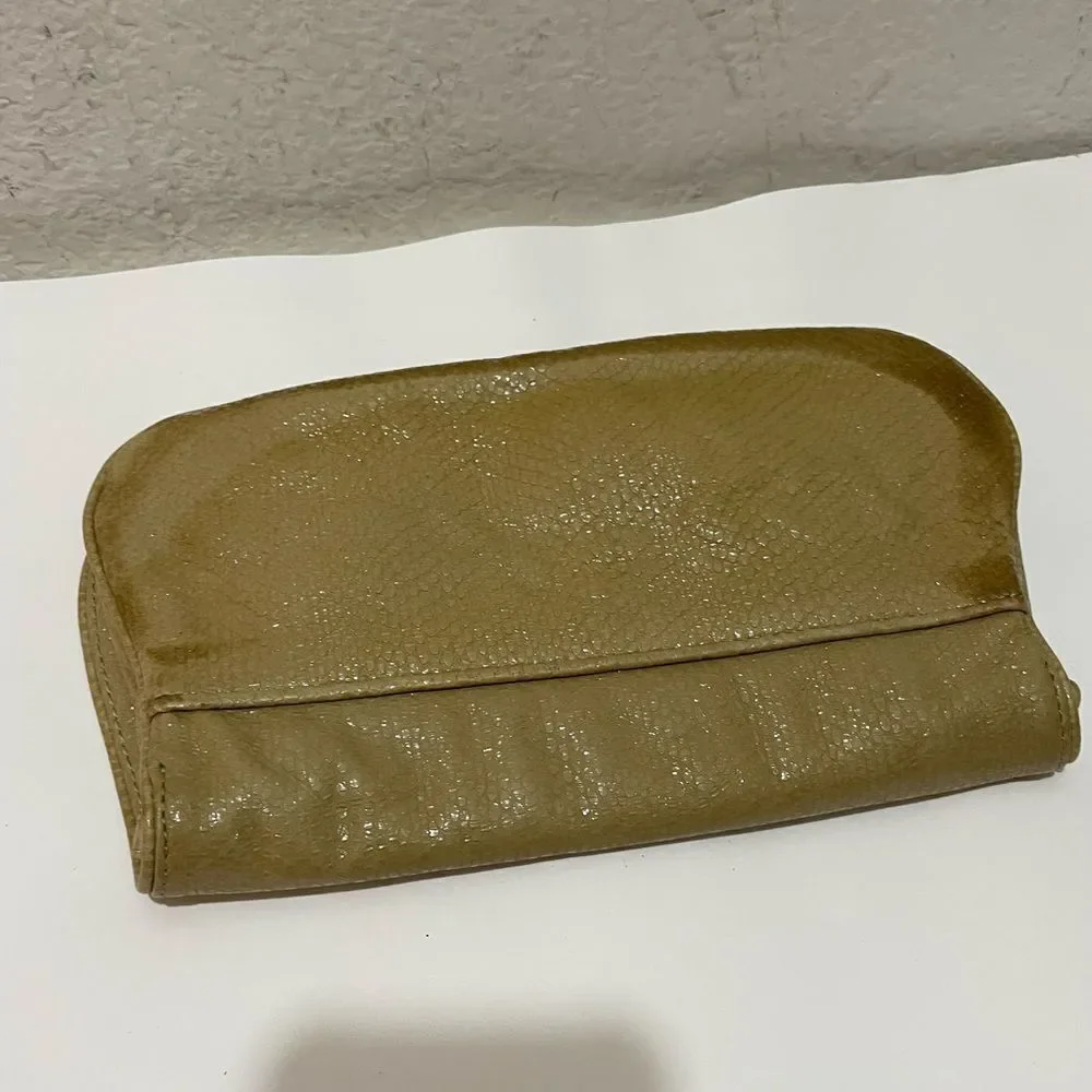 TORY BURCH Solid Tan Leather Clutch Bag Purse